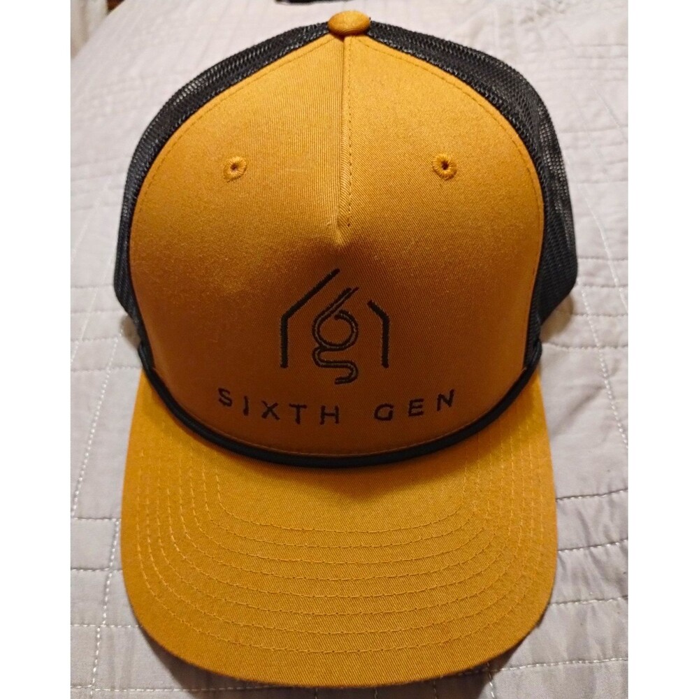 Sixth Gen Trucker Hat Mustard Gold Snapback Mesh Rope Hat Cap One Size